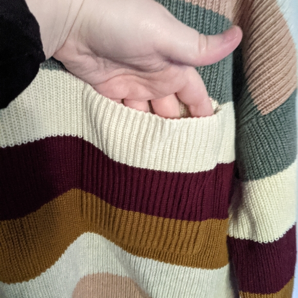 Madewell Thompson Pocket Pullover Knit Sweater in Rainbow Stripe - Picture 5 of 7